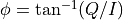 \phi = \tan^{-1}( Q/I )