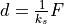 d = \frac{1}{k_s} F